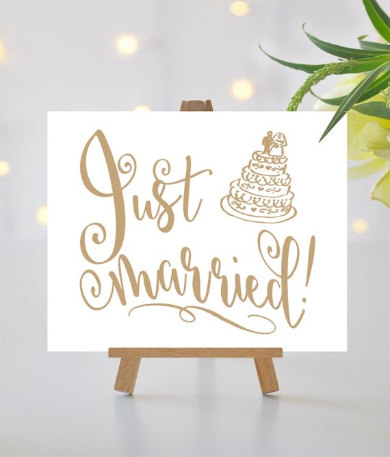 Just Married Sign 8 x 10 sign Printable sign in Love