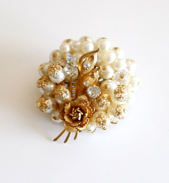 Kdbridalvintagejewelry Wedding Brooch Made With Vintage Jewelry