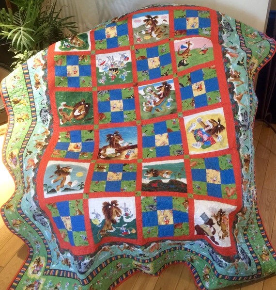 The Tawny Scrawny Lion Homemade Quilt and Free Golden Book