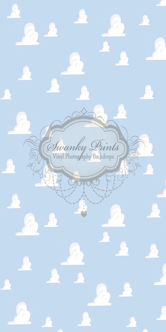 10ft x 20ft Vinyl Photography Backdrop / Toy Story Clouds
