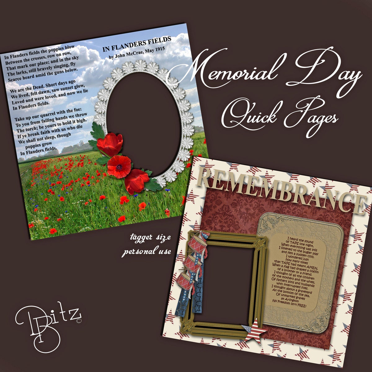 Memorial Day Digital Scrapbook Quick Pages