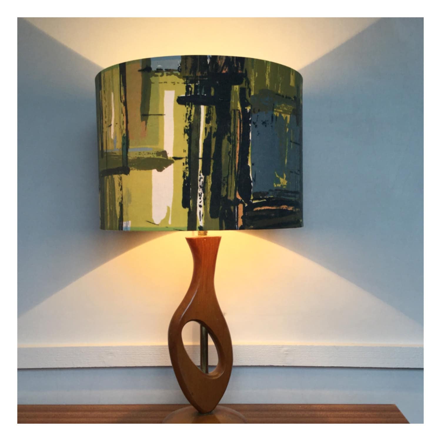 Original Vintage Fabric Lamp Shade Mid Century European or