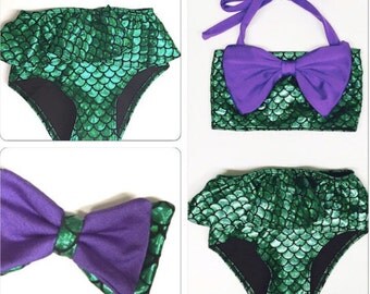 SELENE- mermaid skirt bikini, mermaid costume, mermaid bikini, mermaid bathingsuit set, mermaid bikinis, toddler mermaid outfit