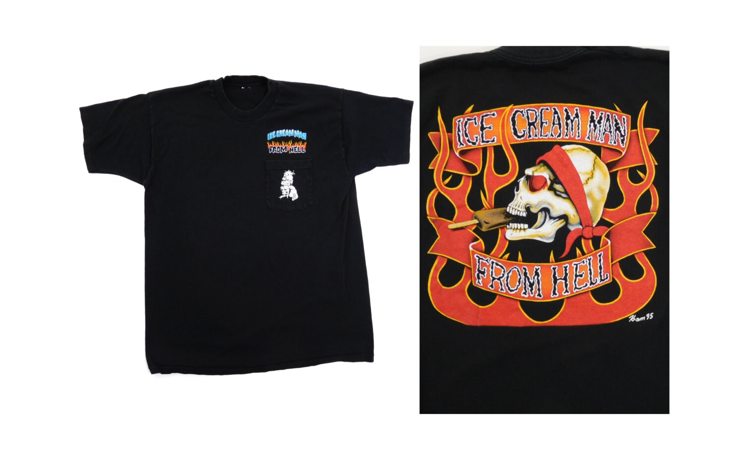 1995 Ice Cream Man From Hell Jim Trotta Black Skull Flames