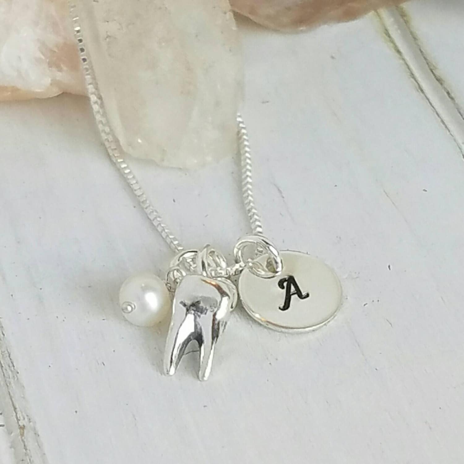 Dental Hygienist Necklace Sterling Silver Custom Dentist