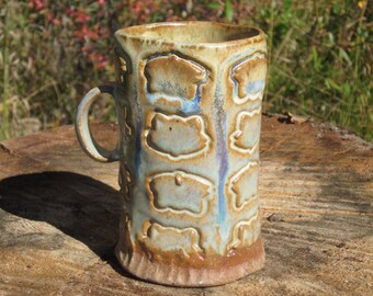 Set of 2 Hand Built Cat Mugs