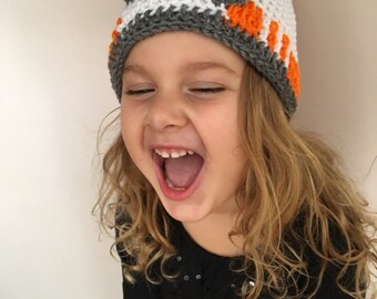 Crocheted BB-8 hat, Choose your size