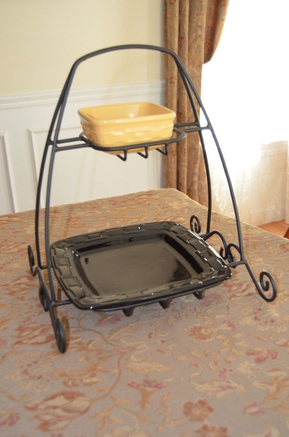 Longaberger Wrought Iron Two Tiered Basket Pottery by FramesofMine