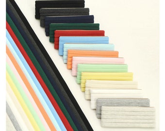 Folded Knit Bias Tape - Oatmeal, Gray, Off White, Ivory, Yellow, Mint, Pink, Sky, Blue, Red, Green, Navy, Charcoal or Black - One pack 88904