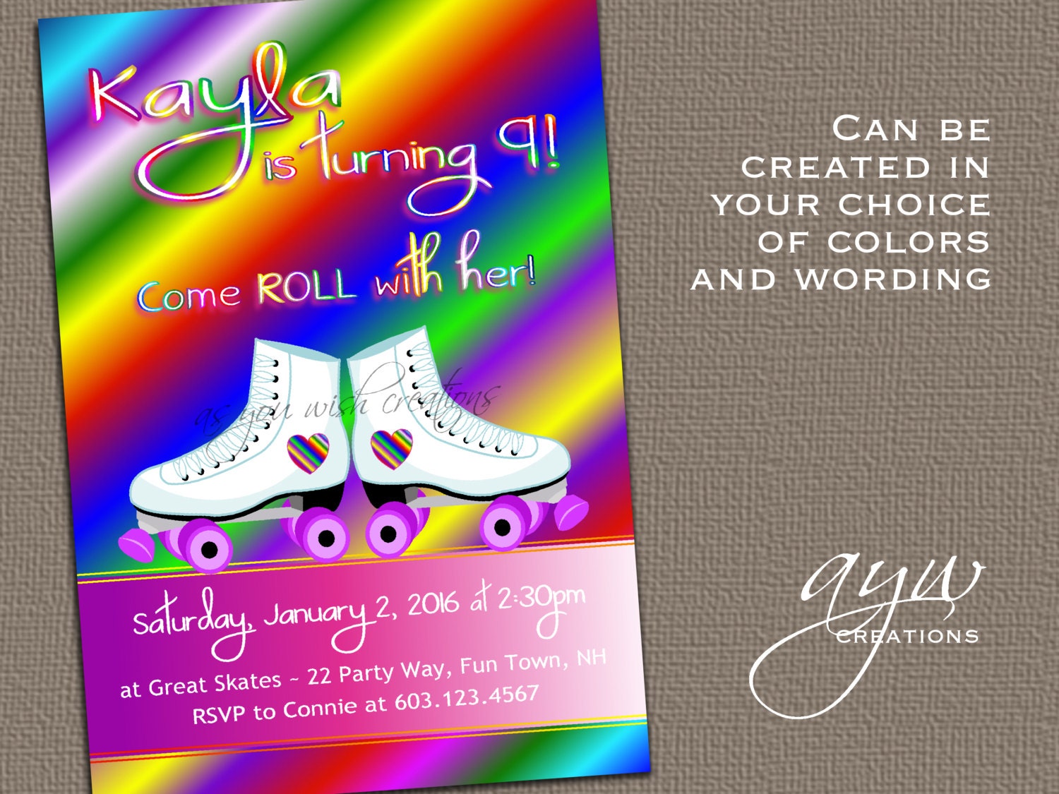 Roller Skating Birthday Invitation Printable Roller Skating