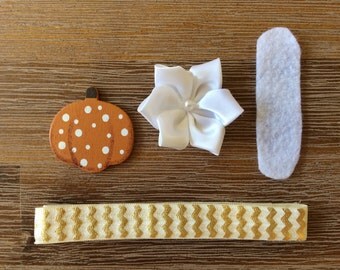 Fall Autumn Pumpkin Thanksgiving Headband Bow Making Kit Baby Toddler Kids Hair Bow, DIY Headband