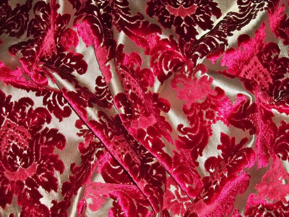 DESIGNER VALENTINA CUT Velvet Damask Brocade Fabric 10 Yards
