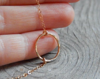 Dainty Gold Necklace, Circle Necklace, Gold circle necklace, Simple Gold Necklace, Small circle necklace, Dainty Gold Jewelry