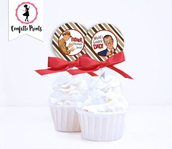 FATHERS DAY Cupcake Toppers | Fathers Day Cupcake Topper | Printable | Happy Fathers Day Cupcake Picks | New Dad Baby Shower Il_570xn