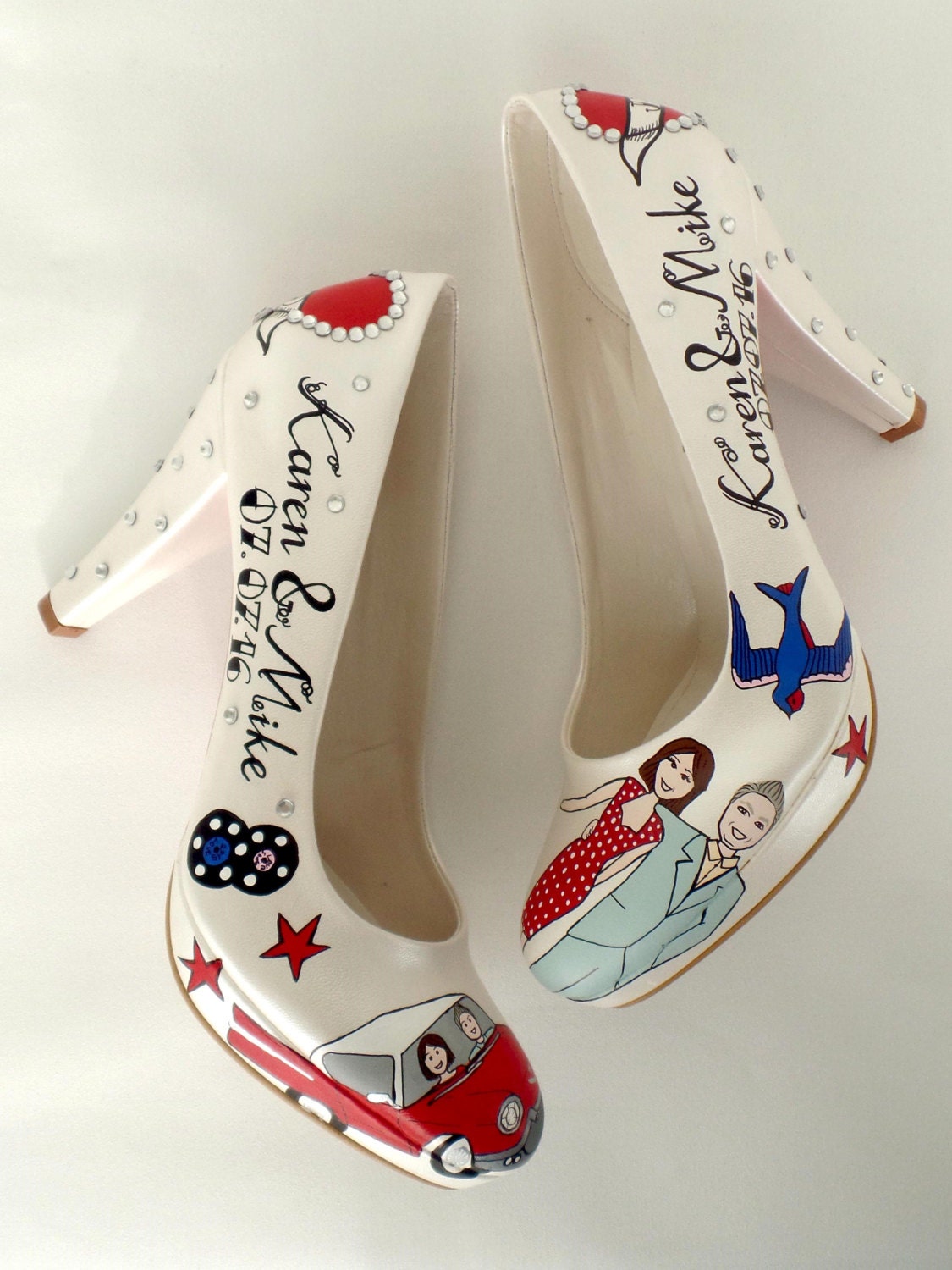 Wedding Shoes Rockabilly 50s Handpainted Customized