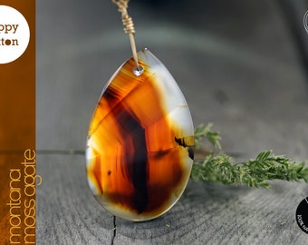 Montana Moss Agate pendant with 14k gold-filled chain, necklace (GSN00043)