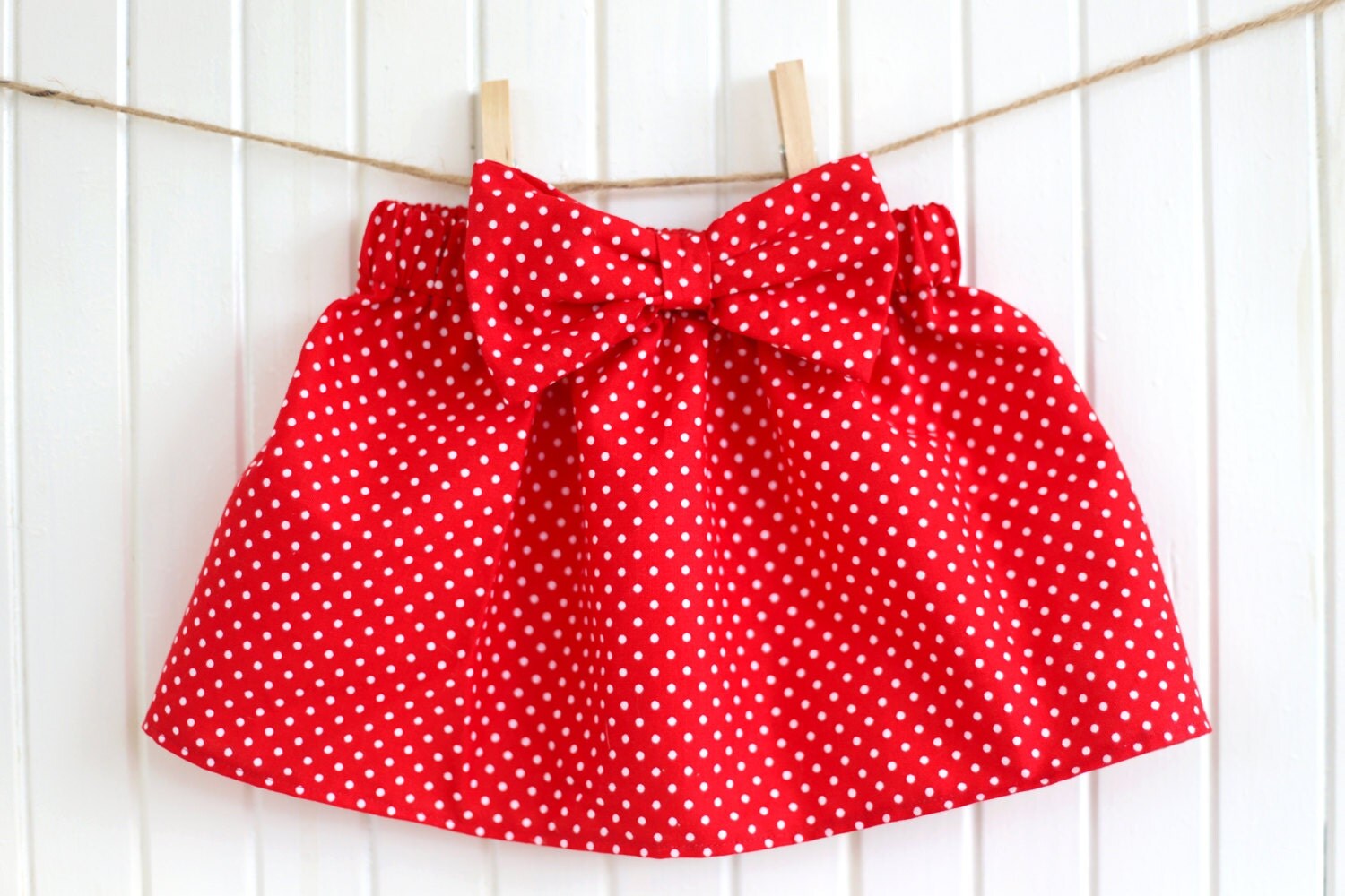 Red Polka Dot Skirt/ Baby Skirt/ Polka Dot/ Red and White/