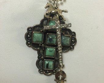 Mission cross charm necklace