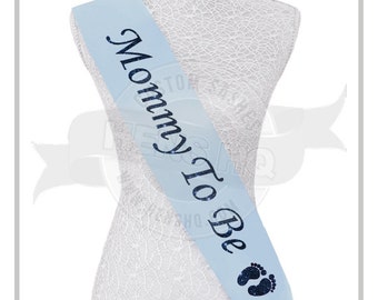 Glitter Mommy To Be Sash with glitter baby feet- Your choice of colors!