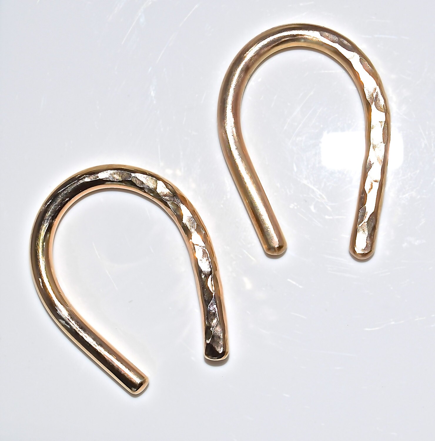 8 Gauge Gold Earrings