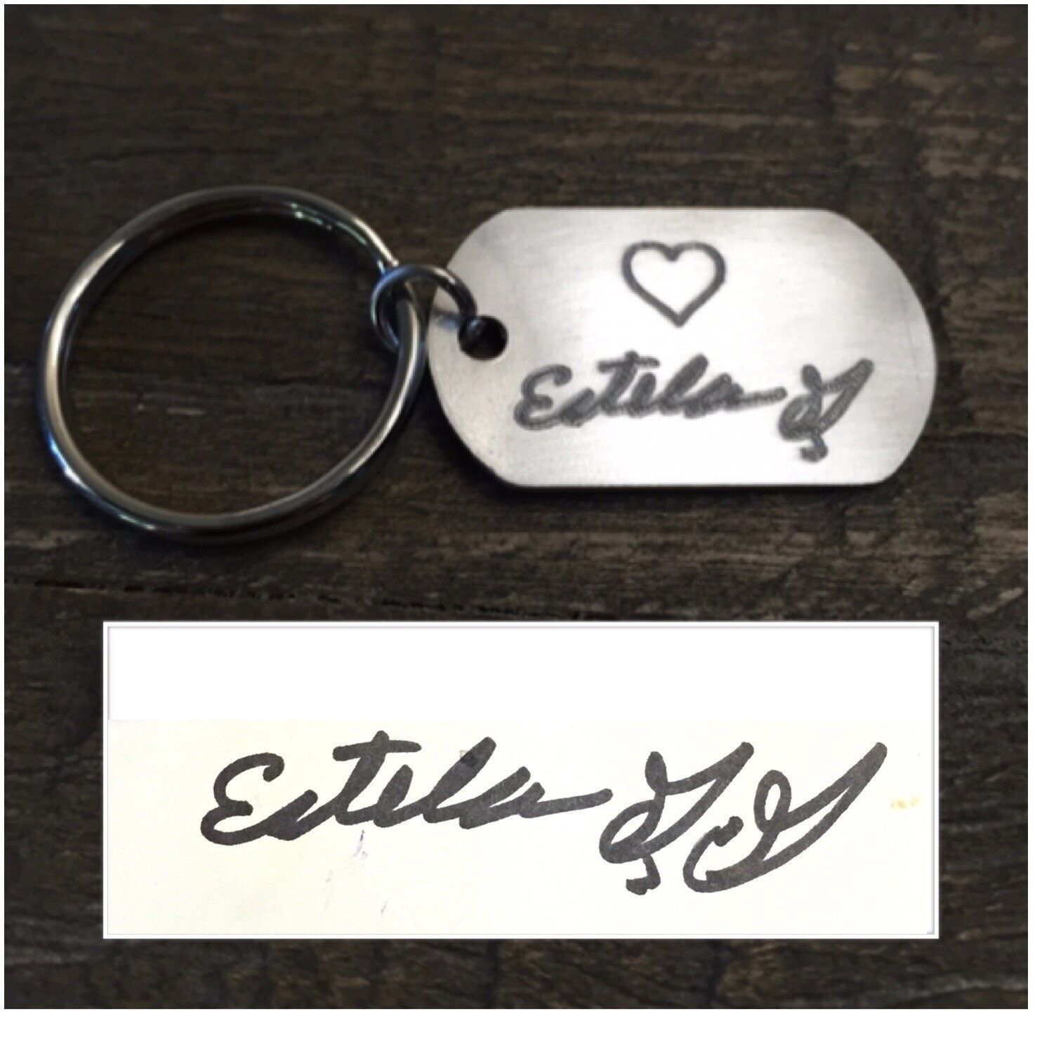 CUSTOM Handwriting Engraved Keychain/Signature
