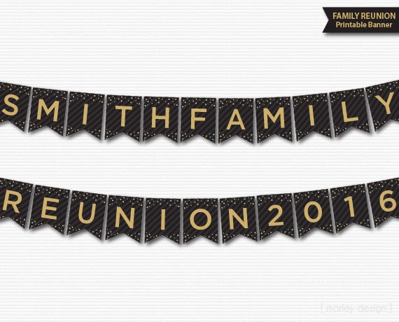  Family  Reunion  Banner  Printable Personalized Customized Black 