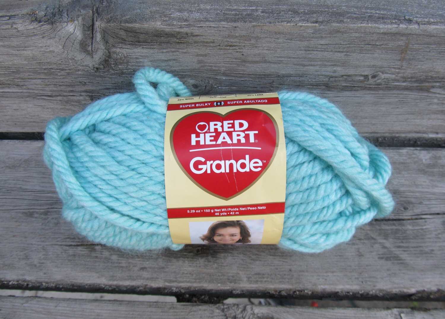 Red Heart Grande yarn super bulky wintergreen