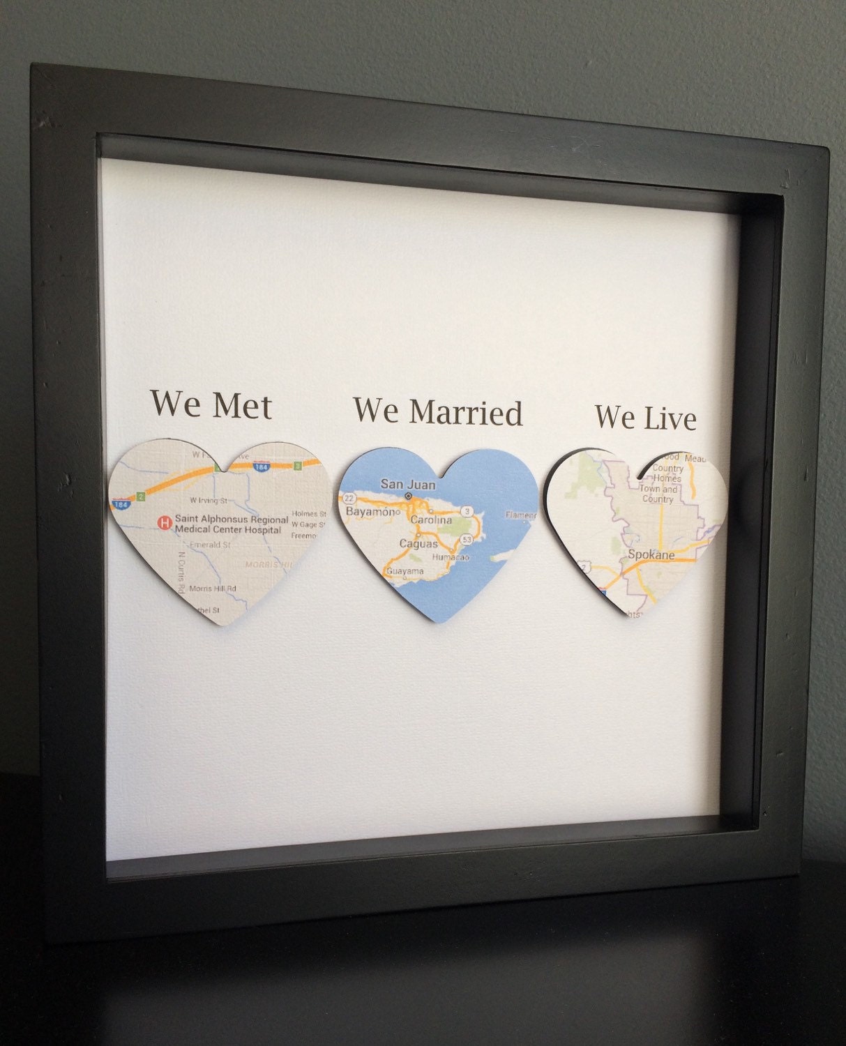 Personalized Anniversary or Wedding Gift 3D Paper Location