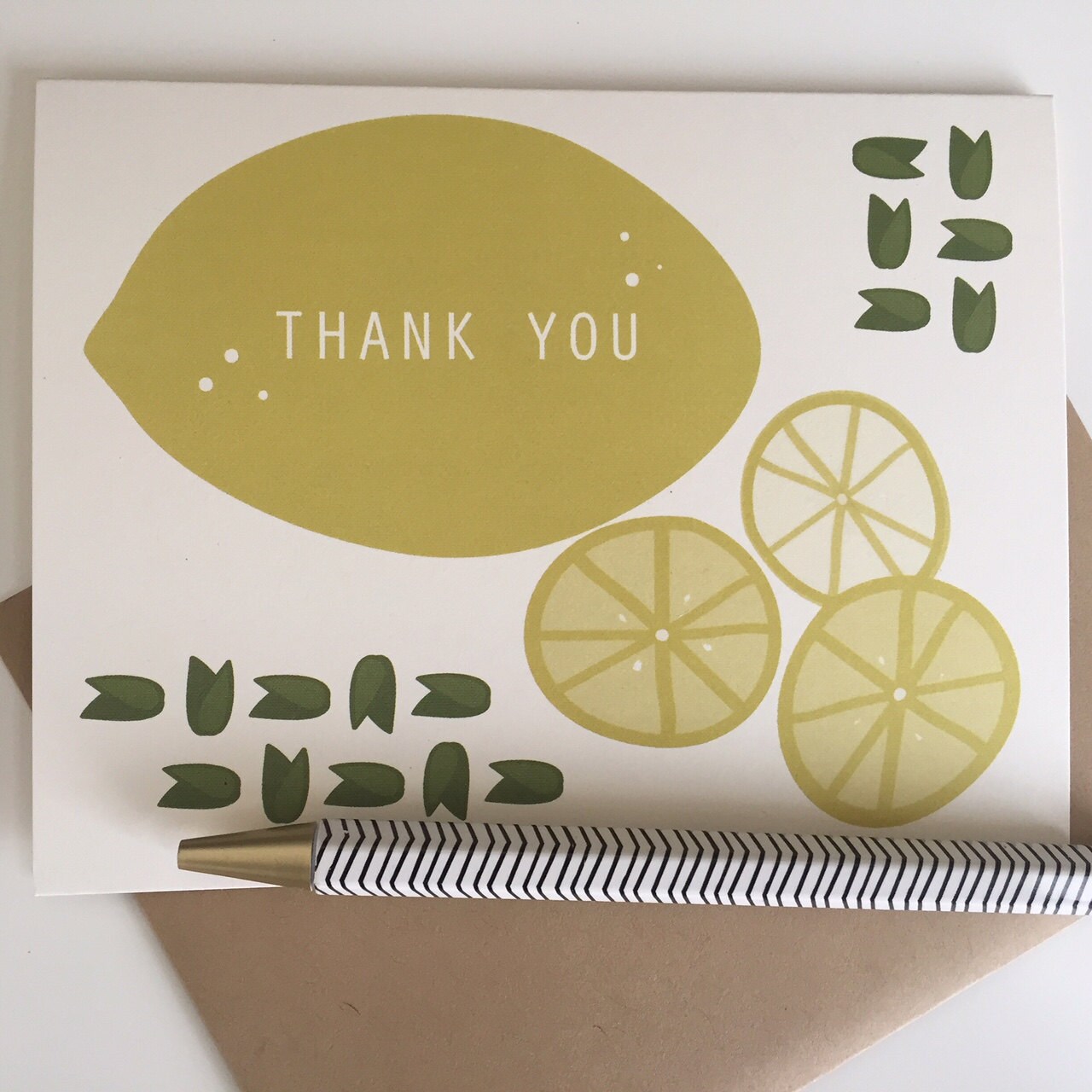 Lemon Thank You Greeting Card by TheBoxBerry on Etsy