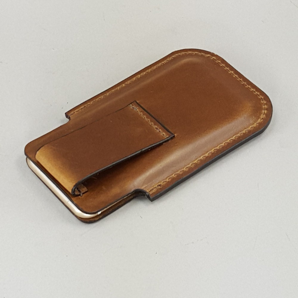 Chestnut Brown Leather iPhone 5 SE Holster w Belt Loop for