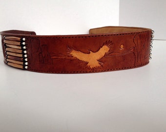 Native American Indian Leather Guitar Strap