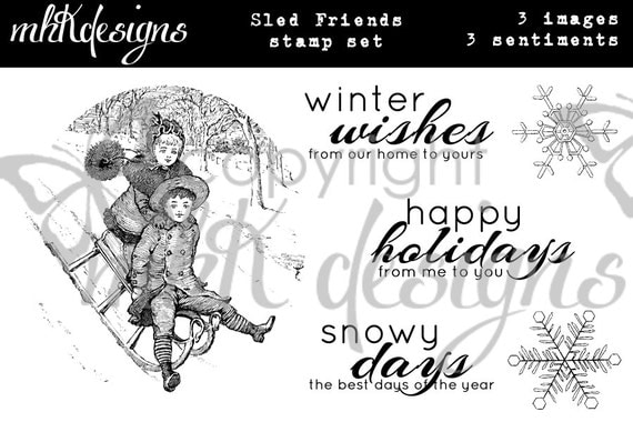 Sled Friends Digital Stamp Set