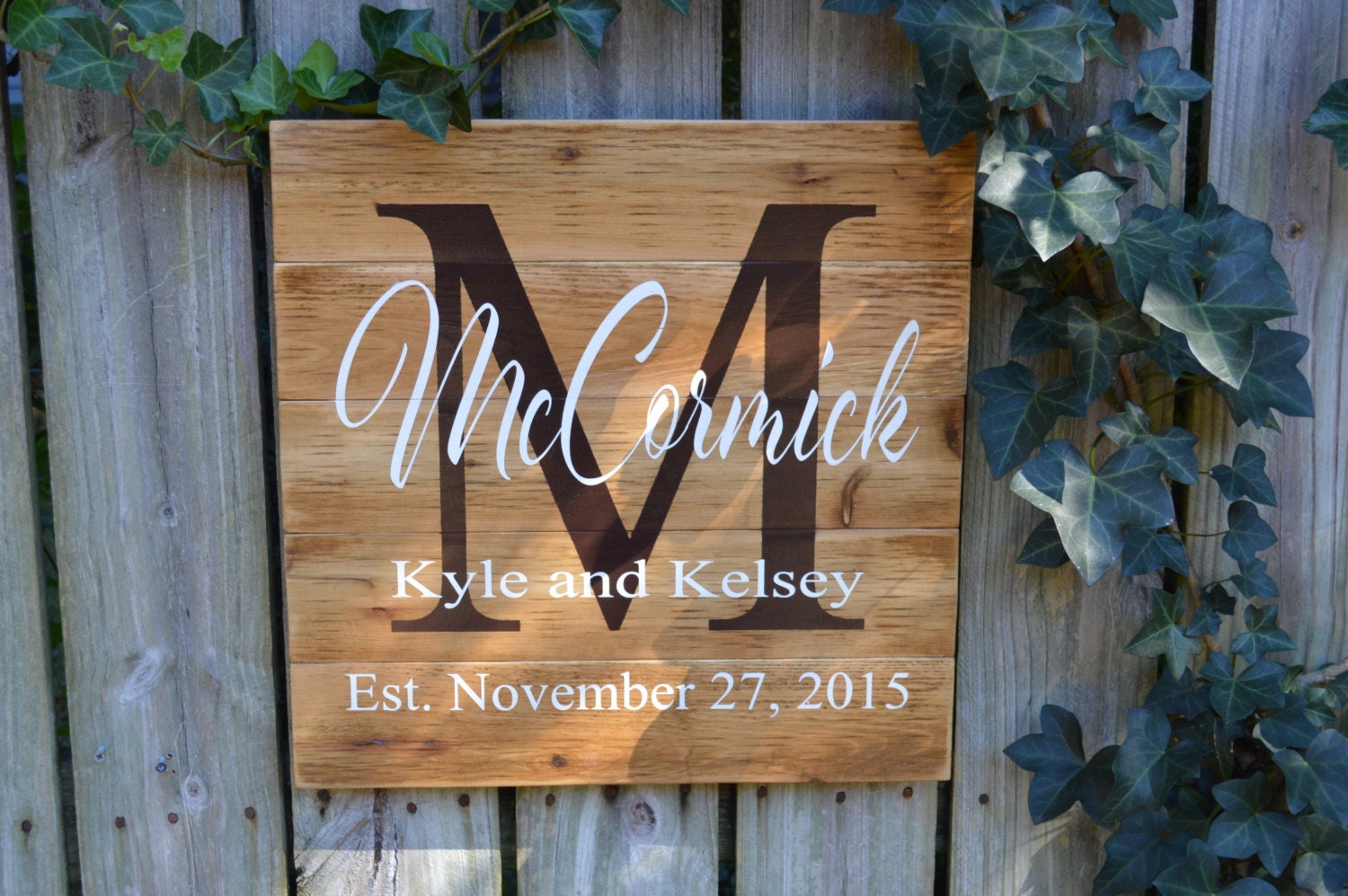 Personalized Wedding Gift Custom Name Sign Cedar Last Name