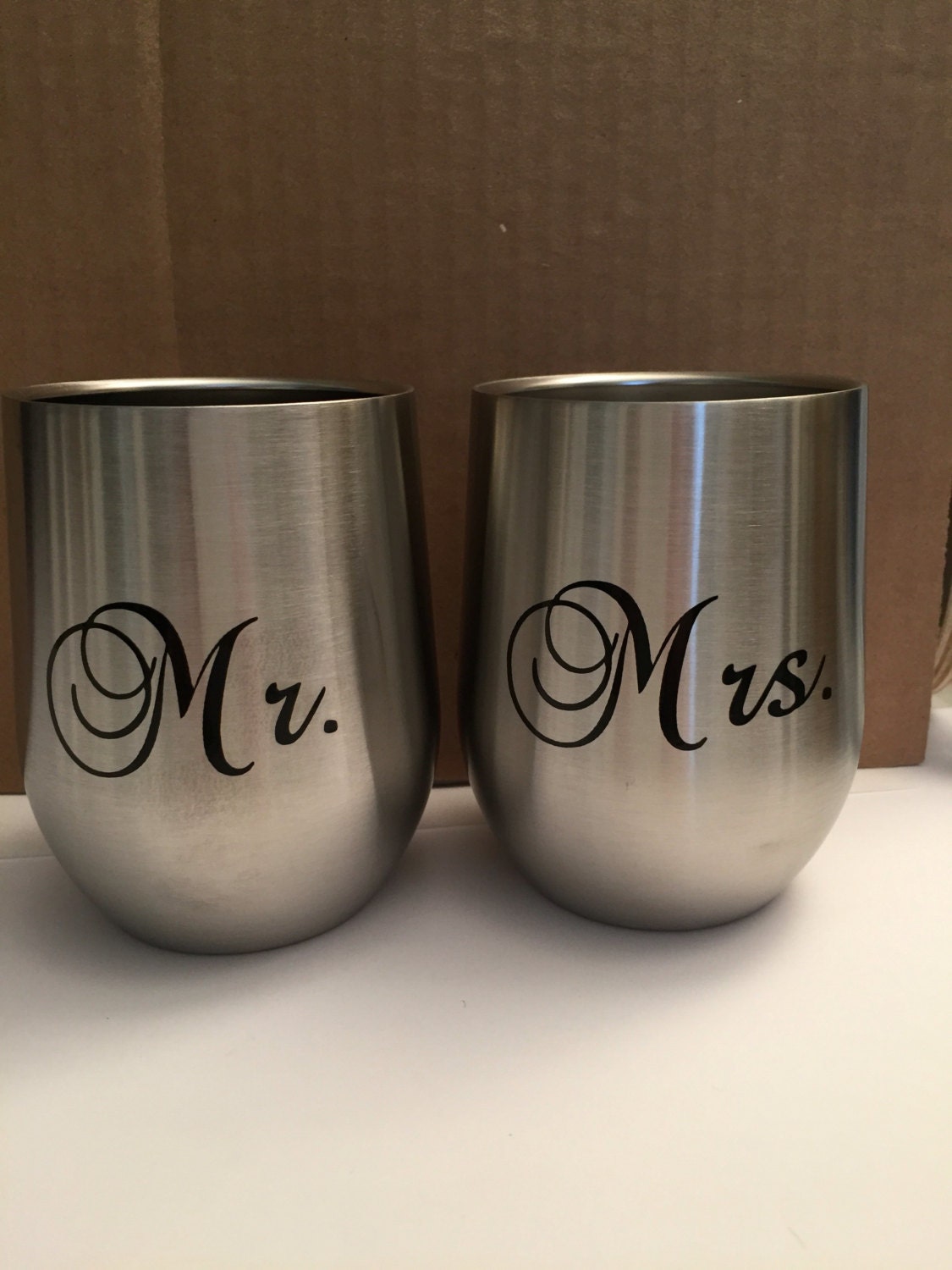 Monogrammed Double Wall Stainless Steel Insulated Wine Glass