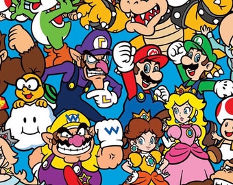 Super Mario Brothers Nintendo - Cotton Fabric - Sold by the yard