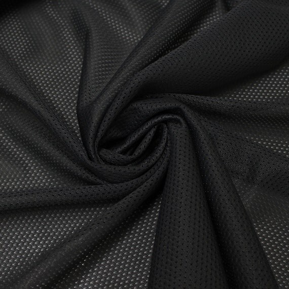 Black Micro Mesh Knit Fabric by the Yard Football Fabric