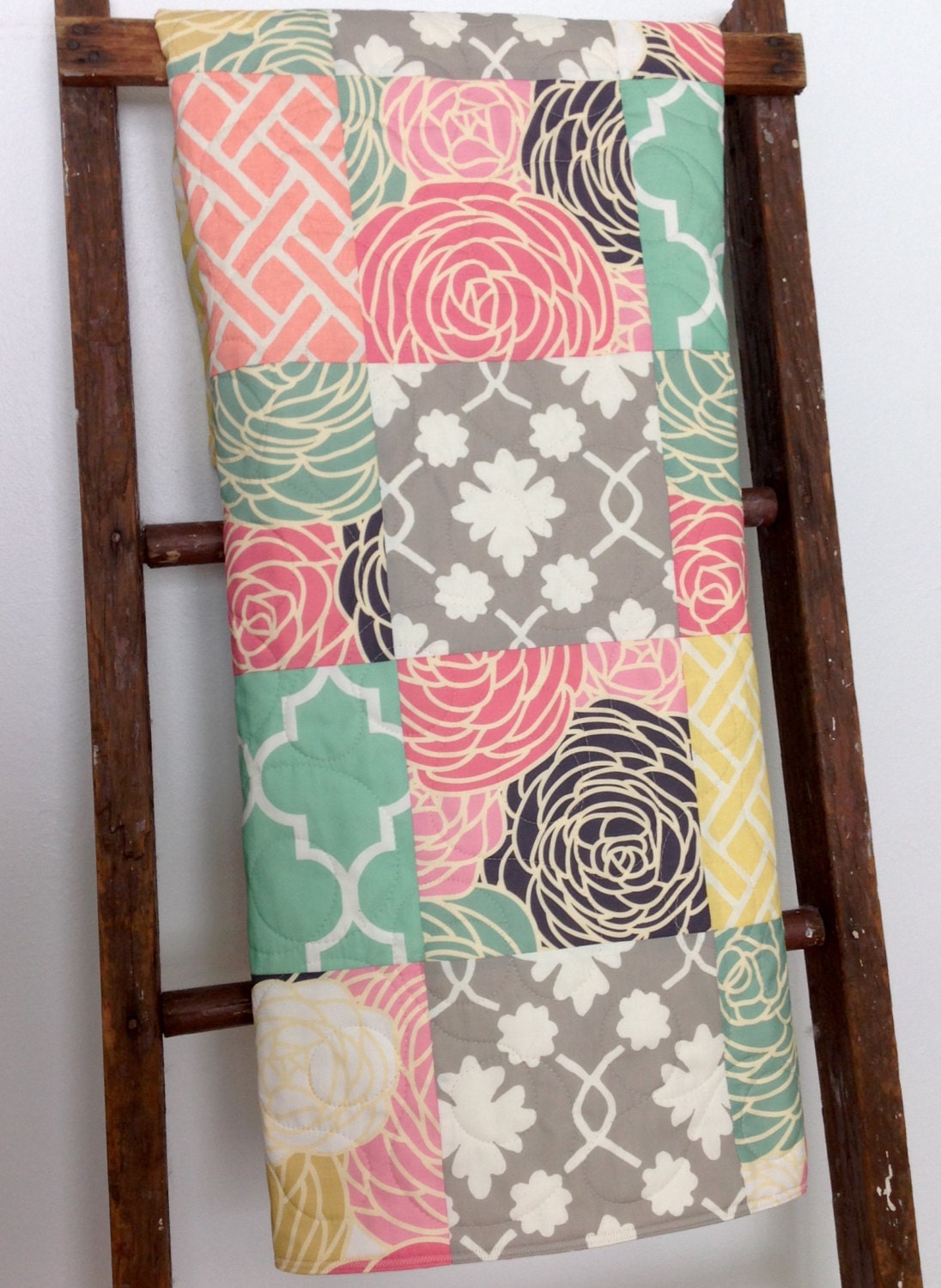 Cottage Baby Girl Quilt Crib Bedding Cottage Baby by CoolSpool