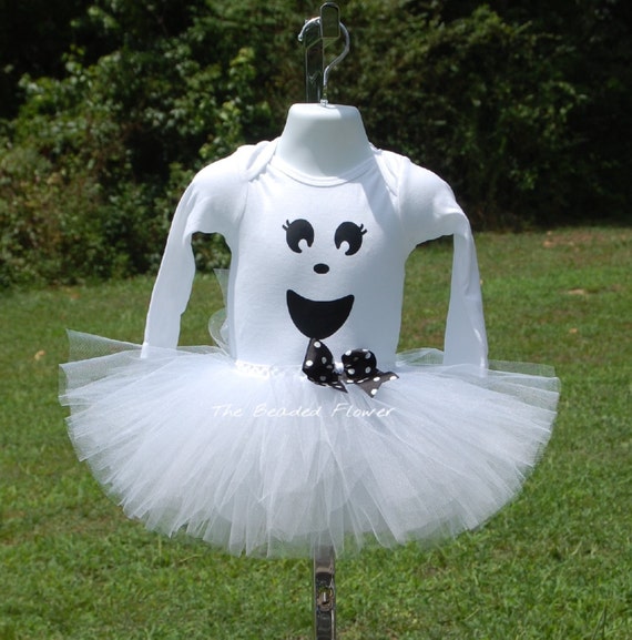 Cute Ghost halloween tutu skirt and shirt by TheBeadedFlower08