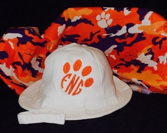 Personalized Clemson Baby Sun/Beach Hat NB-12 Month