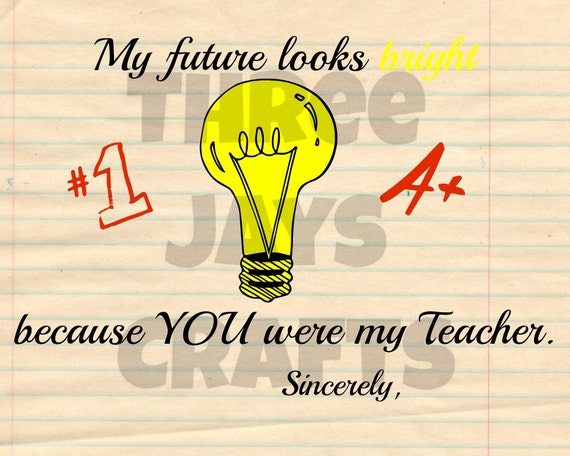 Teacher Gift: My Future Looks Bright Light Bulb by ...