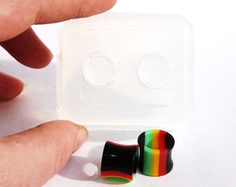 Ear gauges and ear tunnels clear silicone mold for Make at home resin plugs Piercing Mold.Size 12.5mm 10.5mm 9mm 7mm 6mm 4.5mm.(B10)