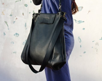Black tote bag, leather tote bag, oversize leather bag, black leather bag, women shoulder bag, large tote bag, handmade leather bag, for her