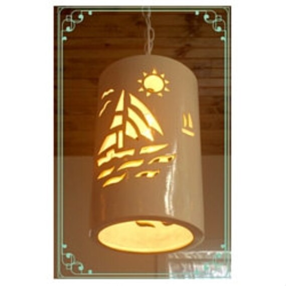 Sail Boat Hanging Pendant Light Nautical Lighting Artistic