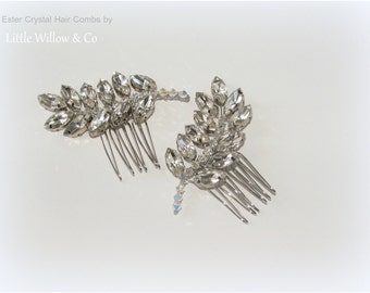 ESTER Art Deco Hair Combs x2, Crystal Hair Combs, Vintage Style Hair Combs, Gatsby Headdress, Wedding Hair Combs, Wedding Hair Accessory