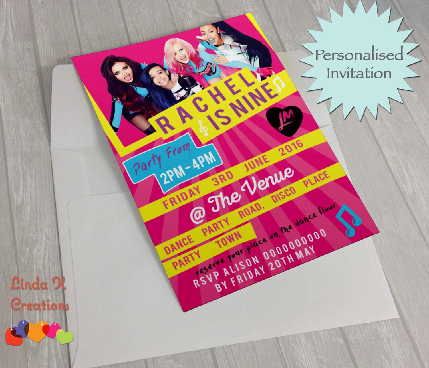 Personalised Little Mix Birthday party invitations kids