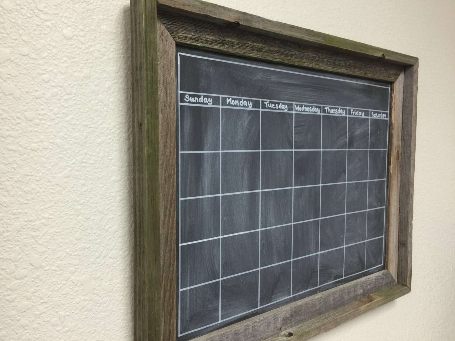 Barnwood Chalkboard Calendar Custom Frame 21 x