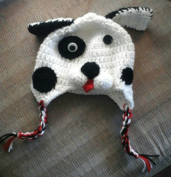 Crocheted dalmatian hat