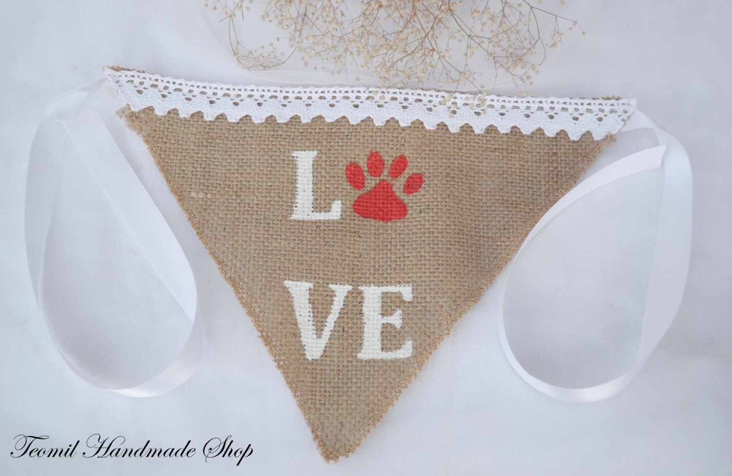 Burlap Dog Bandana Wedding Bandana Best Dog Pet Wedding