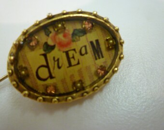 MAXIMAL ART BROOCH. Maximal Collectible Handcrafted Jewelry. "Dream". Handcrafted Oval-Shaped Pin by Craftsman John Wind from Maximal Art.