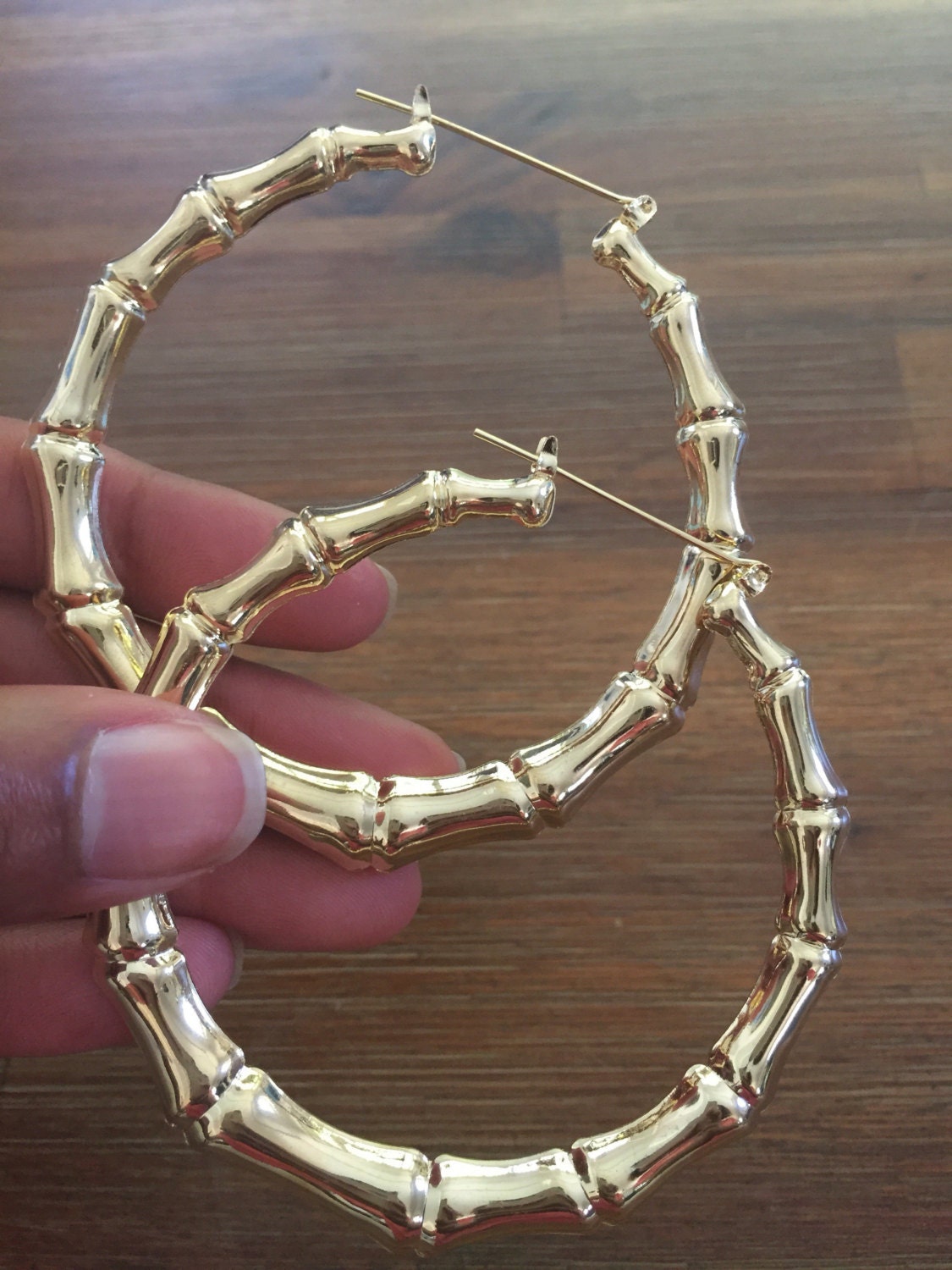 The Original Smooth Bamboo Hoop Earrings